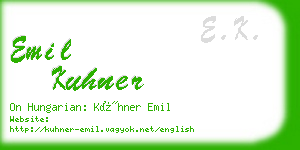 emil kuhner business card